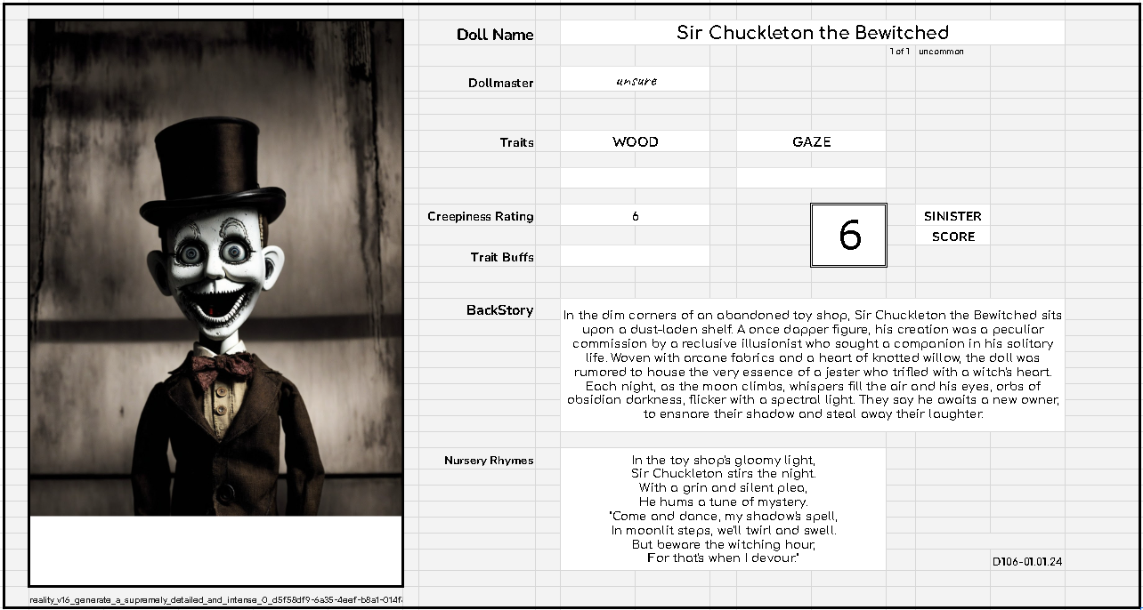 Macabre Dolls concept layout